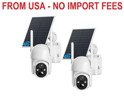 ELYSOO 4G LTE Cellular Security Camera, 2 Pack Solar Powered Outdoor Cameras No