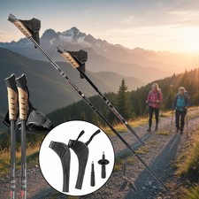 Nordic Walking Wanderstöcke 2er Set Aluminium Schwarz höhenverstellbar Wandern