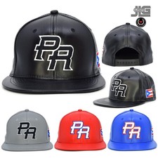 Puerto Rico Snapback hat Flag 3D PR Flat Bill Rico Baseball PU Synthetic Leather