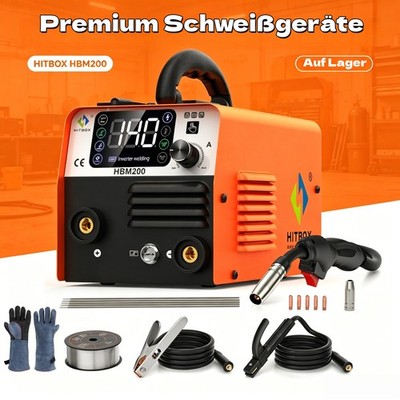 HITBOX HBM200 Mini Schweißgerät 2in1 Lift TIG MMA ARC Inverter Tragbar Kompakt