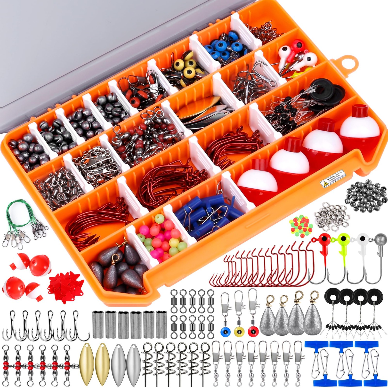 Fishing Accessories Kit, 263pcs Fishing Tackle Kit with Tackle Box Including ... - Image 1