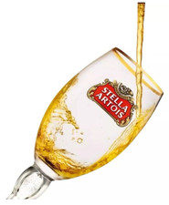 2 Stella Artois Belgium Beer Chalice Glasses Gold Rim Small 15CL Tasting Size