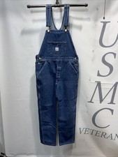 Mens Pointer Vintage USA Made Denim Jeans Carpenters Bib Overalls Size 32X30