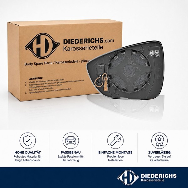 Spiegelglas Aussenspiegel Rechts Diederichs 1530126 FÜR Ford-image