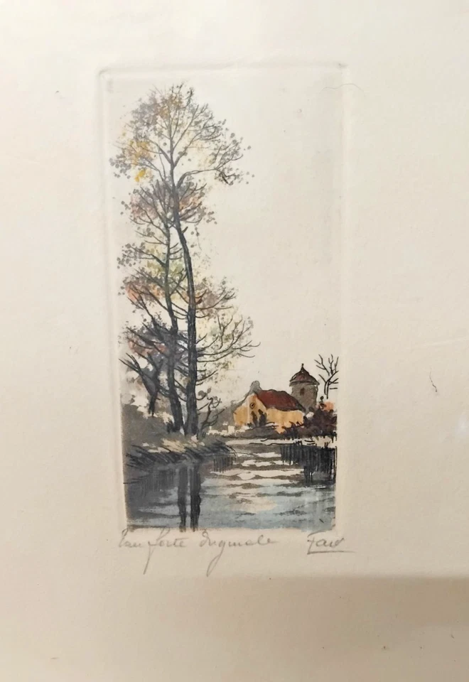 Ancien Tableau Encadré Sous Verre Signé Vintage (Réf : CH50) - Photo 2/4