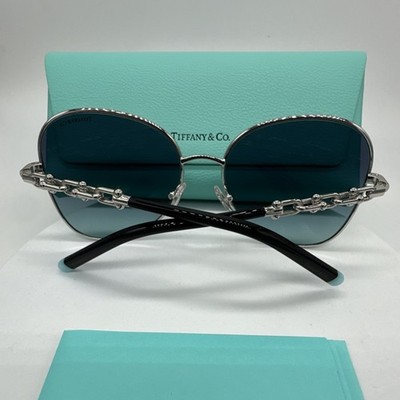 Tiffany & Co. Teal Gradient Aviator Sunglasses with Silver Frame Tiffany & Co. Aviator Sunglasses Silver Frame Gradient Blue  main image 2