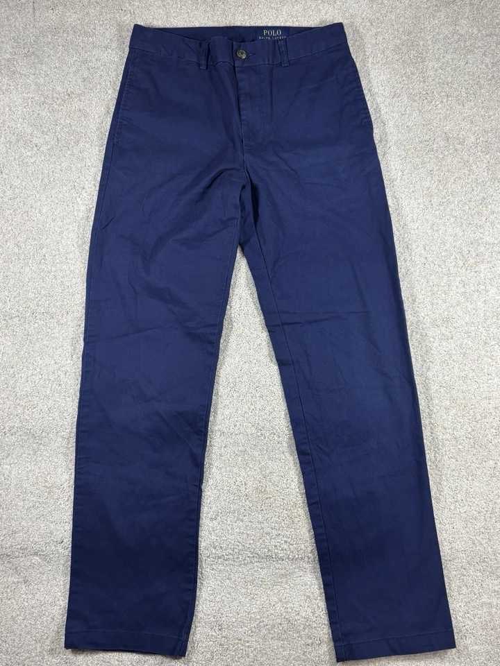 Pantalones chinos Polo Ralph Lauren para niños 16 pantalones de pierna recta azul marino preppy Foto 2 de 4