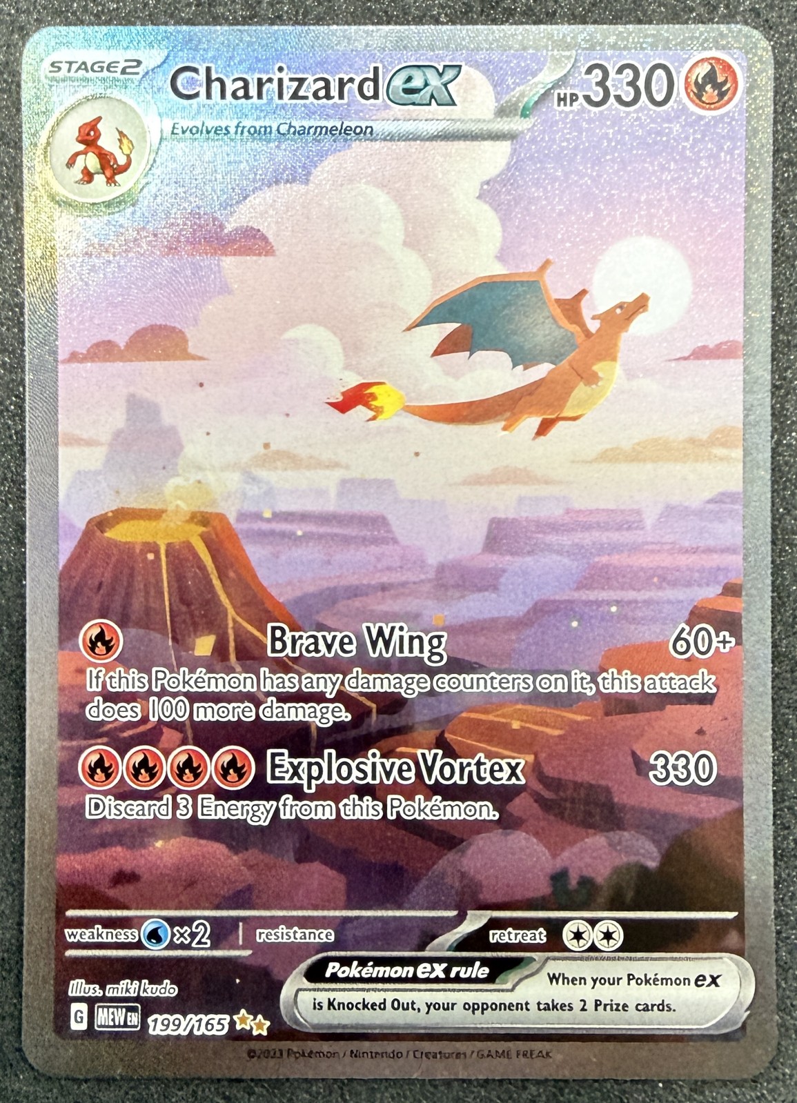2023 Pokemon Charizard ex 199/165 Sv: Scarlet & Violet 151 Holo Rare SIR