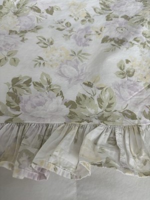 Rachel Ashwell Shabby Chic Couture Cluster White Lavender Ruffles Euro Sham