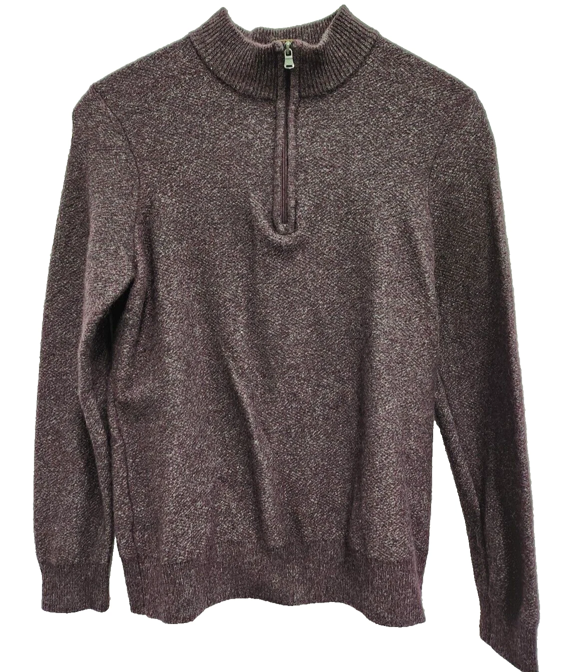 Joseph Abboud Mens Sweater Size Large Brown 1/4 Zip Wool Blend Pullover Preppy