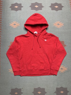 Vintage champion reverse weave hoodie y2k crimson red blank