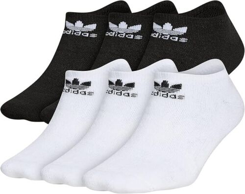 adidas Originals Kids Trefoil Cushioned No Show Socks Shoe Size 2Y-5Y 6 Pairs