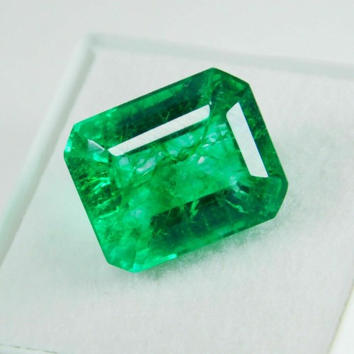 8 Ct Natural Green Colombian Emerald Emerald Certified Loose Gemstone - Picture 3 of 5