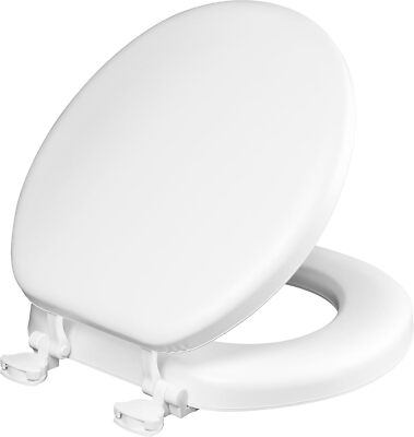 Mayfair Round Cushioned Toilet Seat With Easy Clean Hinge Comfortable Vinyl