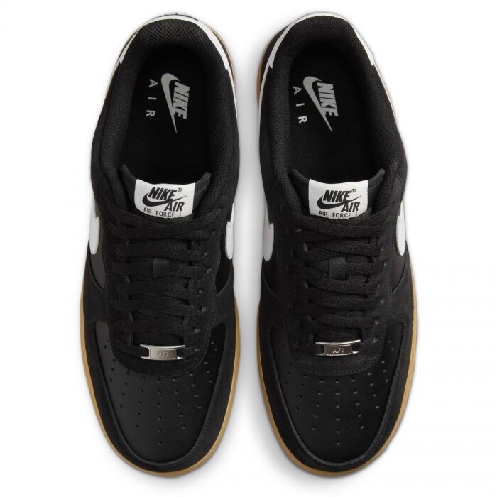 Nike Air Force One Low Top Black Sneakers White Swoosh Shoes