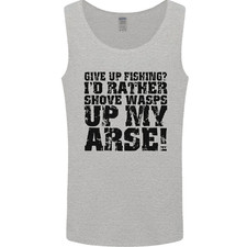 Give up Fishing Fisherman Angling Mens Vest Tank Top