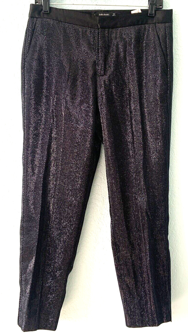 Zara Basic Glen 534 "Medium" Pants Black Glitter … - image 1