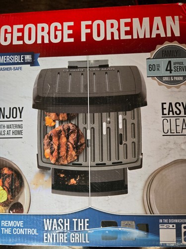 NEW George Foreman Submersible Grill, Dishwasher Safe GRES060BS