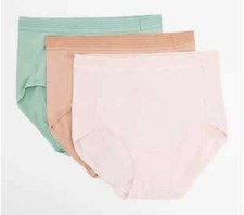 Breezies Mesh Illusions Stripe Full Brief-Pale Blush-Medium A506559 NEW