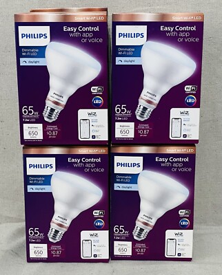 Philips Light Bulb LED Medium Daylight Wi Fi Smart Plastic Lumen Lot of 4