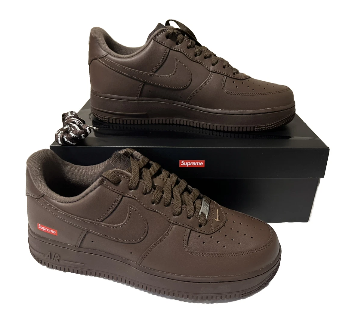 100 Genuine Nike x Supreme Air Force 1 LOW Baroque Brown UK 9 EU
