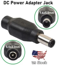 DC Power Adapter 7.4x5.0mm Male Plug to 5.5x2.1mm Female Jack For HP