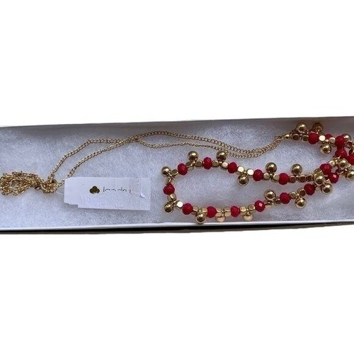 Landry 30"-33" PERLENKETTE mit Goldkette und dunkelrosa Perlen - Bild 2 von 4