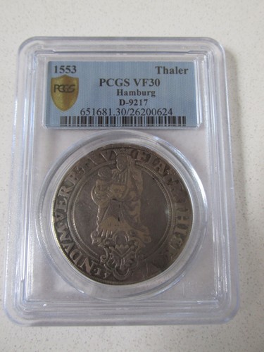 1553 German States "Hamburg" Silver Thaler PCGS VF30