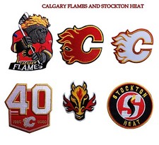 Calgary🏒Flames&Stockton Heat🔥PATCHES Embroidery NHLlogo iron&Sewing on Fabrics