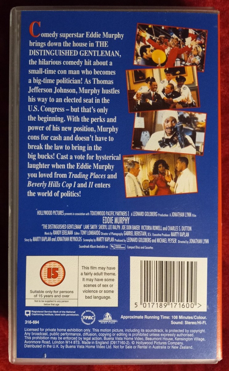 The Distinguished Gentleman (PAL UK VHS) Untested - Eddie Murphy