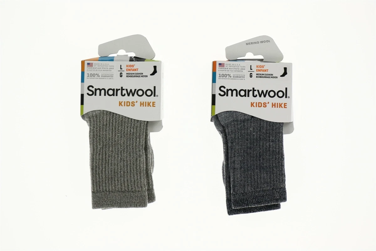 Smartwool 250710 Kids Hike Medium Crew Socks Set Of 2 Multi Size Large