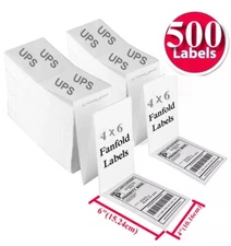 Fanfold 4x6 Direct Thermal Label. High Quality.UPS Certified 4"X6" Label, 500pcs