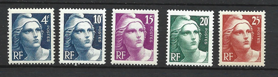 13- la série MARIANNE DE GANDON YT 725 à 729 neuf ** - Photo 1/1