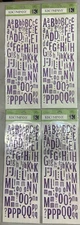 M072 - K&COMPANY Alphabet Numbers Stickers - PURPLE - Lot of 4 pkgs - Sz 13"x5"