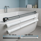 DUSCHVORHANGSTANGE OHNE BOHREN TELESKOPSTANGE KLEIDERSTANGE KLEMMSTANGE  + RINGE