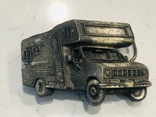 Vintage 1979 Camper Truck Vehicle Antiqued Brass Metal Belt Buckle Camping