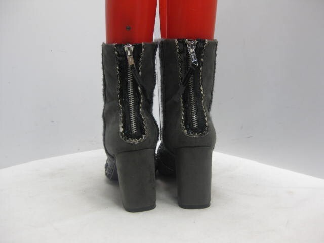 POETIC LICENSE Top That Gray Zip High Heel Ankle Boots Womens Size 39 EUR