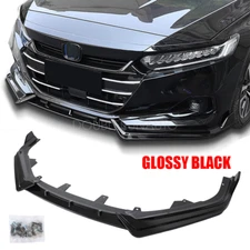 3PCS For Honda Accord 2021 2022 Glossy Black Front Bumper Lip Spoiler Splitter