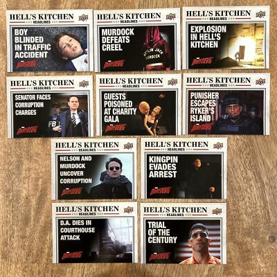2018 Upper Deck Marvel Daredevil Seasons 1 & 2 Hell s Kitchen Headlines Full Set