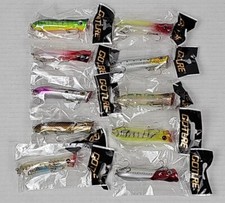 Goture 10 pc. Popper Fishing Lures with 2 Treble Hooks - Variety of Colors