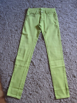 JUST  F.   Jeans Hose Stretch   Grün Giftgrün  Gr. XS 34