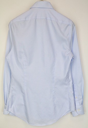 SUITSUPPLY Men Shirt 37/14 1/2 Extra Slim Blue Pure Cotton Striped Formal - Picture 2 of 7