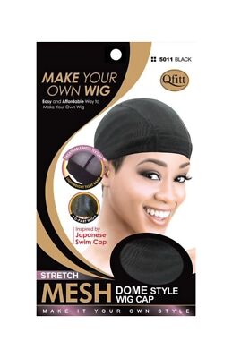 Mesh Dome Style Wig Cap by Qfitt 5011 Black One Size