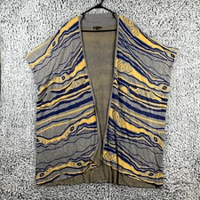 Baciano by Bacci Cardigan Womens Small gray topo Tribal Knit Kimono Lagenlook