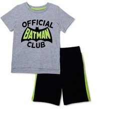 Baby Toddler Boys Official Batman Club T-Shirt  Shorts Set size 18 mo 2T 4T NWT