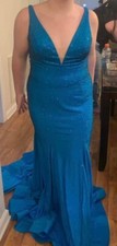 Excellent condition used prom dress blue size 14 Sherri hill