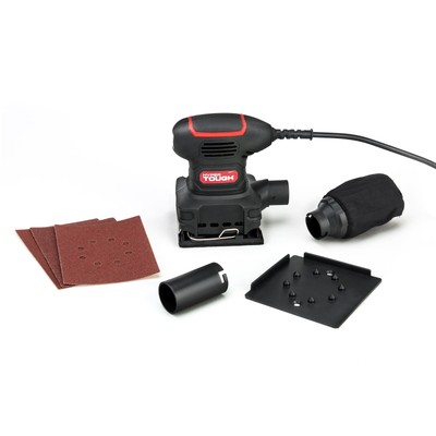 Hyper Tough 2 Amp Corded 1/4 Sheet Palm Sander with Dust Bag, Vacuum Hose