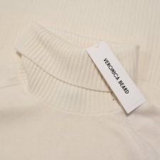 Veronica Beard NWT Lerato Cashmere Turtleneck Sweater Size Large in Solid Ivory