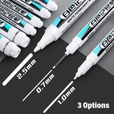 White Paint Marker Pen Waterproof Bike Car Tyre Tire Marker Permanent Pens 1x