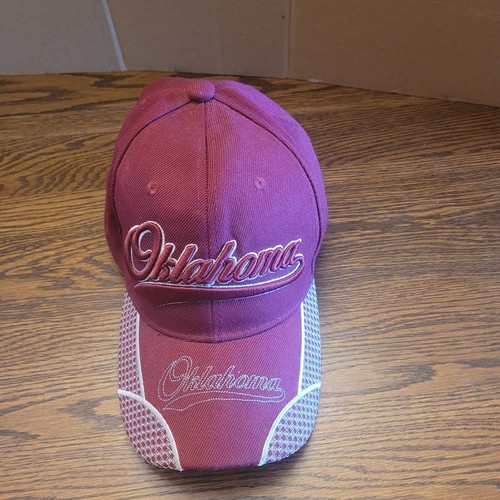 Oklahoma sooners Embroidered Maroon 100% Acrylic Strapback Ball Cap One Size - Picture 8 of 9